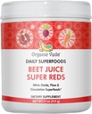 Organic Veda Beet Sok z proszku korzennego z Superfood Red - Sok z buraka w proszku z tlenkiem azotu do wspomagania cyrkulacji, Energia, Endurance, i Stamina - Wegan, Non-GMO - 11 oz