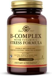 Solgar B- Complex z witaminą C - 100 tabletek - Non-GMO, Wegan, Kosher & Gluten Free - 50 Servings