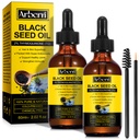 2 Pack Black Seed Oil Organic Cold Pressed, 100% Czysty i naturalny Ciecz Black Seed Oil Cold Pressed Butelka szklana 60ML do pielęgnacji skóry, Naczynia i Włosy