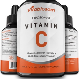 Witamina liposomalna C 2000mg Płyn dla dorosłych, Wysoka Absorpcja VIT C, Maksymalizacja Witaminy C, System immunologiczny i Przeciwutleniacz Wsparcie, 60ML (1 butelka)