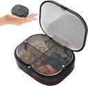 Codzienne Pill Organizator, 4 Komory Przenośne Pill Box z Moisture- Proof Design, Cute Medicine Organizator do trzymania witaminy, Olej rybny, Suplementy i Leki