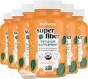 Bellway Super Fiber Kapsułki (6 Pack) - USDA Organic Psyllium Husk Kapsułki - Codzienne Psyllium Husk Fiber Suplement do Żywieniowego Zdrowia i Regularności, Rośliny oparte, Non-GMO, Kosher - 960 Kapsułki