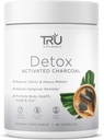 Suplementy TRU Detox Cleanse Kapsułki z aktywowanym Węgiel, Całe ciało Cleanse dla Bloating Relief & Clear Skin, Przyjazny weganom Natural Detox Wsparcie, 60 Służenia
