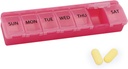 Silikon Cotygodniowy Pill Organizator 7 Dzień Pill Box Medicine Box Daily Arthritis- Friendly, Duża Medycyna Case Compact Travel Pill Container for Pill, Witamina & Olej rybny (różowy)