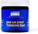 Swanson WIO Put on Your Thinking hat Brain Health, Concentration, Better Focus, Ginkgo Biloba + Neurofactor Coffee Fruit, Vegan, Non-GMO, Wellness, 30 Veggie kapsułki (30- Day Supply)