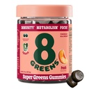 8Zieloni Supergreens Gummies is 124; Super Zieloni w proszku Superfood Gummy do metabolizmu, Immunitet & Focus, Żywność Enzymy zdrowia, Organic: Chlorella, Spirulina, Aloe Vera, Peach Flavor, 50 Hrabia