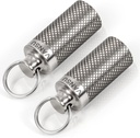 Tytanu wodoodporny Keychain Pill Holder Pojemnik, Przenośny Mini Rozmiar Pill Box Case for Outdoor Travel Camping Simpson2 Pack