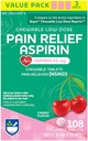 Aspiryna w niskiej dawce dla dorosłych 81 mg, Reliever przeciwbólowy do rozgryzania i żucia, Flavor wiśniowy, 3 Butelki, 36 Policzki (108 Hrabiego Total) 124; Schemat Aspiryny do rozgryzania i żucia 124; Relief do żucia 124; Aspiryna 81mg dla dorosłych