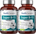 Super B- 15 100 Vcaps 2 Pack - Niacyna Wapnia Cholina Inozytol DMG TMG - Wspiera zdrowe poziomy energii tlenowej