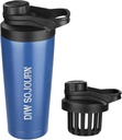 DIW 24 Oz Shaker Butelka, Stal nierdzewna Mix Butelka z Noise- Free Design, Izolated Metal Shaker Cup for Protein Mix and Pre Workout, Gym Cup Shaker (granatowy)