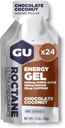 GU Energy Roctane Ultra Endurance Energy Gel, Vegan, Gluten- Free, Kosher i Dairy-Free On- The- Sports Nutrition for Running, Rower, Turystyka lub Narciarstwo, Czekoladowy Kokosowy, 24- Count