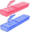 AUVON 2 Pack Cotygodniowy pill Organizator, Dual- Color duży pill Case Zestaw do wielokrotnego pill śledzenia, Pill Box 7 Dzień podróży, Pill Container do użytku domowego Do przechowywania witamin, Suplementy, Leki