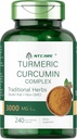 Kurkumina kurkumina z Black Pepper 3000mg XI124; Wspólne wsparcie 124; 240 Kapsułki XI124; Turmeric Complex Supplement XI124; Non- GMO, Gluten Free