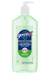 Germ- X Zaawansowany płyn do dezynfekcji rąk z Aloe i witaminy E, Non- suszenia nawilżający żel, Instant i nie Rinse Formula, Pompa butelka, Powrót do zaopatrzenia szkoły, 1 Liter