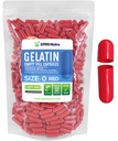 XPRS Nutra Rozmiar 0 Puste kapsułki - 500 Liczba Pustych kapsułek żelatynowych - Pigułki Diy Kapsułka Napełnianie - Czysty żel wypełniany bydłem Gel Czapki dla Do- It- Yourself Supplements (Czerwony)