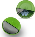 Round Travel Pill Organizator - Przenośne małe pudełko na torebkę - Kompaktowy, Leak- Proof Pojemnik na tabletki, Witaminy, Olej rybny, Suplementy - BPA- Free, Trwały Design, 2.75 "cal Zielony