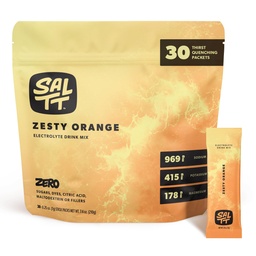 SALTT Electrolytes Proszek aromatyzowany napój Mix - Zesty Pomarańczowy - 30 Pakiety nawadniające - Magnez, Potas, Sód, Minerały śladowe - Zero Cukier & Gluten Free - Essentials podróży