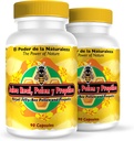 Nutrisalud Products Jalea Real, Polen y Propoleo en UNA sola capsula. Maxima Potencia. Tonico rejuvenecedor, energia Natural, .Set de 2 frascos con 90 caps. c/u.