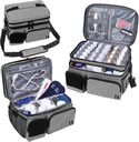 Dwuwarstwowa torba medyczna z izolowanym zestawem do butelek z zamkniętymi końcówkami, Travel Medicine Organizer z miękkimi pasami do butelek, Dostawy medyczne