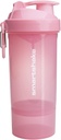 Smartshake O2GO One plastikowe butelki shaker białko 800 ml 124; 27 oz - Leakproof Screw- Lid - BPA Free - Unisex - Light Pink