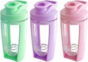Moonlight Makers Zestaw 3 Cute 16oz butelki shaker protein, Piłka ze stali whiskey - szczelne, zmywarka sejf siłownia butelka, Shaker Cups for Protein Shakes, Precuting Drink Mixer Cup - różowy, zielony, fioletowy