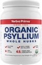Yerba Prima Organic Psyllium Whole Husks Colon Cleanser - 20 oz - Natural Daily Dietary Fiber Supplement 20oz, Colon Cleanser, Regularność & Detox Cleansing Support, Gluten Free, Non GMO, Vegan