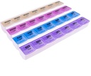 Apex 7- Day Mediplanner Pill Organizator, Cotygodniowy Pill Organizator, 4 Times A Day Color- kodowane, easy- Open, See- Poprzez lids, Organizować leki lub witaminy przez AM, PM, Wieczór i czas snu