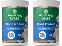 Amazing Grass Vegan Protein Powder, Plant Based Organic Blend with 25g of Protein, Dairy, Gluten & Soy Free - Creamy Vanilla (10 Servings) (Pack of 2)