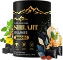 Shilajit Gummies for Men Women: Pure Himalayan Organic Shilajit with Ashwagandha 85 + Ślad Minerałów i kwasu Fulvic Indywidualnie zapakowane dla energii Mózg Immunitety Support No Sugar 40 Służenia