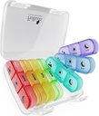 Fullicon Cotygodniowy Pill Organizator, Pill Organizer 3 razy Dzień podróży, Spill Dowód Pill Holder 7 Dzień, Duży Pill Organizator dla medycyny, Witamina, Olej Rybny i suplement (wyraźna Rainbow)