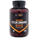 Kiva Premium Ceylon Cynamon w proszku Kapsułki (120 Kapsułek Veggie), Czysty Ceylon Cynamon ze Sri Lanki, Wegan, Nie-GMO, Gluten- Free