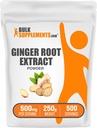 BulkSupplements.com Ginger Root Extract Powder - Ginger Supplement, Ginger Root Powder - Herbal Supplement, Gluten Free, 500mg per Serving, 250g (8.8 oz) (opakowanie po 1)