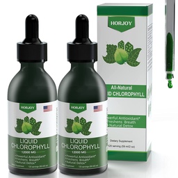 Chlorofil Płynne Krople - 100% Natural Energy Booster and Immune Support - Wewnętrzny Deodorant i Detox - Ulga chorobowa wysokości - Szybka absorpcja, Wegan & Non-GMO - 120 Służenie (Opakowanie 2)
