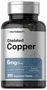 Horbäach Chelated Copper Supplement 6mg 124; 300 Tabletów 124; Esencjalna Ślad mineralny 124; Wegetarianka, Non-GMO, Gluten Free