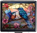 7 Dni Chromowany Shiny Silver Pill Organizator z lusterkiem Wewnątrz ma 8 Oddzielne Komory Prostokąt 7 Dni Pill Box Pill Case (Humming Birds)