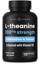 NutraChamps L- Theanine 200mg Kapsułki 124; Płyn o podwójnej mocy L- Theanine z witaminą D3, Organiczny olej kokosowy 124; Wspiera nastroje, Focus, Stress Relief Adult 124; dla dzieci i dorosłych 124; 120 Kapsułki Vegan
