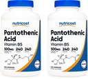 Nutricost Pantothenic Acid (Witamina B5) 500 mg, 240 kapsułki (2 butelki)