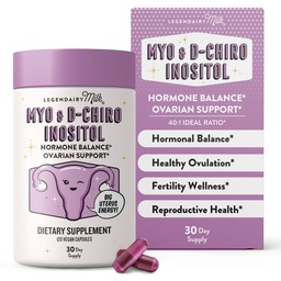Mleko legendyjskie Pure Inositol Supplement - Myo Inositol i D- Chiro Inositol Kapsułki - Idealny 40: 1 Stosunek - Ovarian & Fertility Support for Women - 30 Day Supply