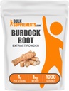 BulkSupplements.com Burdock Root Extract Powder - Burdock Root Supplement, Burdock Root Powder - Herbal Supplement, Gluten Free, 1000mg na serwowanie, 5kg (11 funtów) (Opakowanie 5)