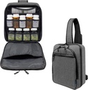 Cross- Body Hands- Free Modular Pill Organizator butelek, Torba medyczna, Case, Przewoźnik do leków, Witaminy i Dostawy medyczne - Heather Gray (Bez blokady)