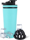 Ice Shaker Izolowana stal nierdzewna Shaker Butelka 124; 26oz, Mięta 124; Zimno na 30 + Godziny 124; Izolowany Puchar z Twist- na Agitator 124; Bezsodowa Butelka do Shakes Protein, Woda, Smoothies, Koktajle
