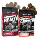 Bully Max Vitality Dog Chews and Puppy Soft Chews Bundle for Total Support with Daily Vitamin for Puppies and Adult Dogs - Włączając immunologiczne, Joint, Skóra, Coat, Trawienie i Wsparcie Rozwoju