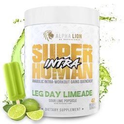 ALPHA LION Superhuman Intra Workout Proszek dla mężczyzn i kobiet, Amino Acids Drink, Muscle Recovery Supplement, BCAA Proszek, Elektrolity i Mieszanka Nawodnienia (42 Słupki, Flavor Lime)