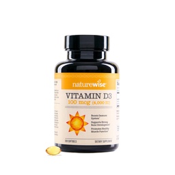 NatureWise Witamina D3 4000iu (100 µg) 200- Day Supply for Immune Support, Healthy Muscle Function, and Bone Health - Non-GMO, Gluten Free in Organic Extra Virgin Olive Oil, (Mini Softgel), 200 Count
