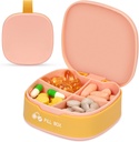 Naturetouch Pill Organizator, 4 razy dziennie Portable Pill Box, Food Grade Daily Pill Case for Women and Men Holding Witamina, Medycyna, Suplementy, Różowy