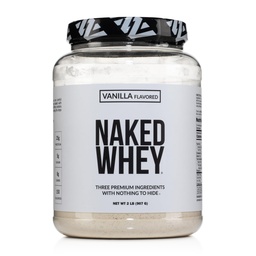 NAKED Serwatka Vanilla Protein Powder - Tylko 3 Składniki - Grass Fed Serwatka Protein Powder, Vanilla Flavor, i organiczny cukier kokosowy, NSF Certified, No GMO, No Soy, i gluten Free - 24 Sługi