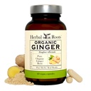 Herbal Roots Ginger Supplement Agregat 124; Organic Ginger Root Kapsułki 124; 1200 mg Pure Ginger Powder per serving Agregat 124; 60 Vegan kapsułki