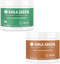 Amla proszek i zielona herbata Superfood Suplement z indyjskich Gooseberry & Dynia Spice, Organic, Wegan, 30 Służenia SKU: GB- HB- 30