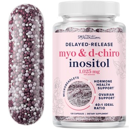 Myo- Inositol & D- Chiro Inositol dla hormonu Równowaga dla kobiet 124; Mikrobeadlets do Regulacji cyklu menstruacyjnego & Wsparcie zdrowia jajników 124; 40: 1 Stosunek Myo & D Chiro 124; Non-GMO Bilans 124; 120 Ct (2 Dostawa Miesiąc)