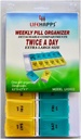 Ekstra duże codzienne Pill Box - Cotygodniowy Pill Organizator 7 dzień AM / PM Dwa razy w ciągu dnia Magazynowanie przypadku z usuwalnych przedziałów podróży dla witamin, suplementów i leków przez Lifehaps